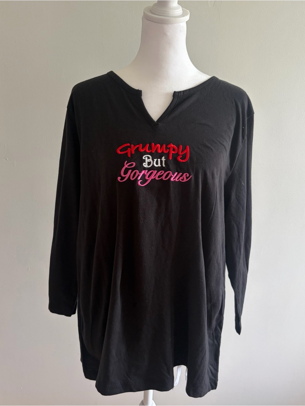Grumpy But Gorgeous Black Long-Sleeve Women's Tee